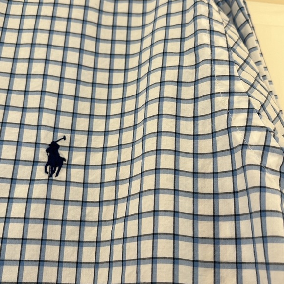 POLO RALPH LAUREN Mens Blue White Black Plaid Button Down Shirt Size Large Twill - Picture 11 of 14
